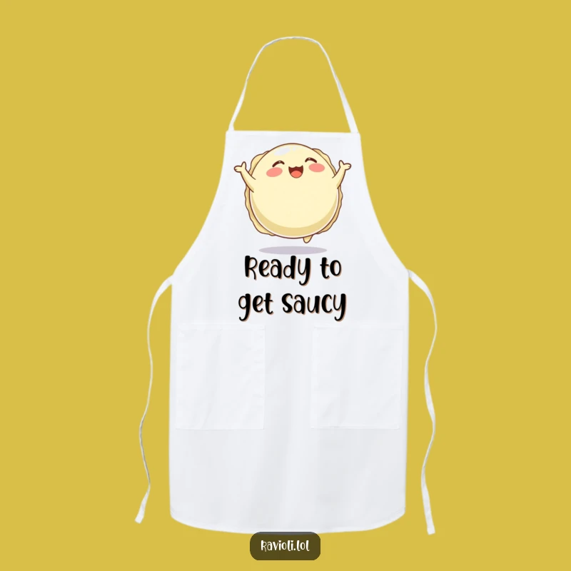 Funny Happy Ravioli Apron: Joyful Bouncing Pasta Apron for Cooks