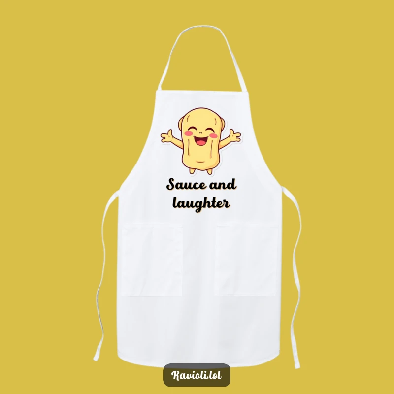 Funny Laughing Ravioli Apron, Vibrant Kitchen Fun, Great Cooking Gift
