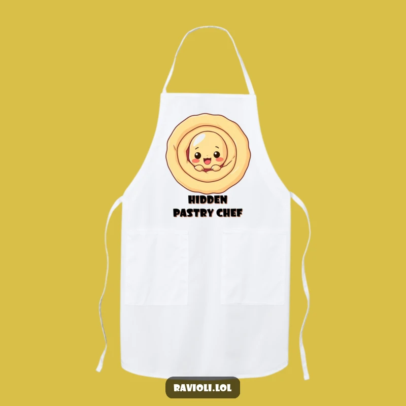 Funny Ravioli Dough Swirl Apron: Playful Kitchen Fun and Cartoon Charm Gift