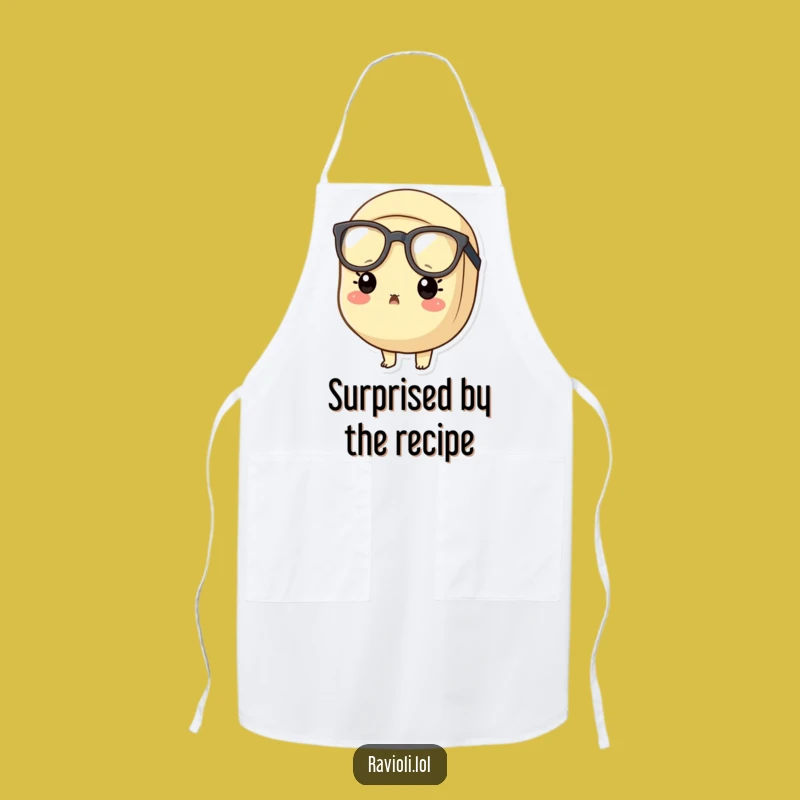 Funny Surprised Ravioli Apron - Chef's Big Glasses Fun!
