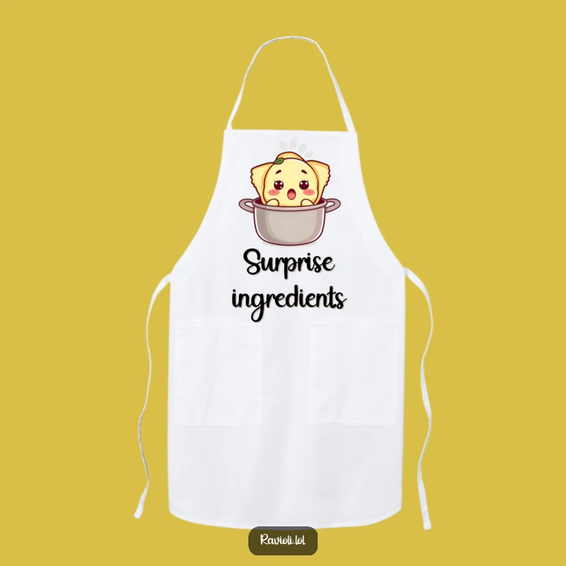 Funny Surprised Ravioli Pot Apron - Chef's Hilarious Kitchen Gear