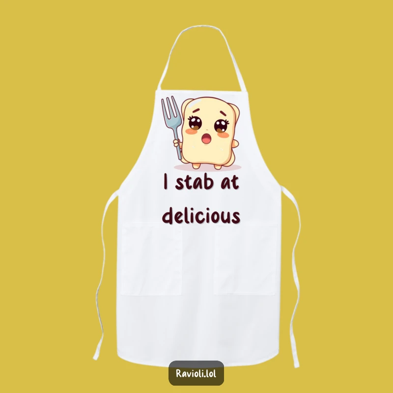Funny Ravioli Apron: Hilarious Surprise Fork, Kitchen Reaction Gift