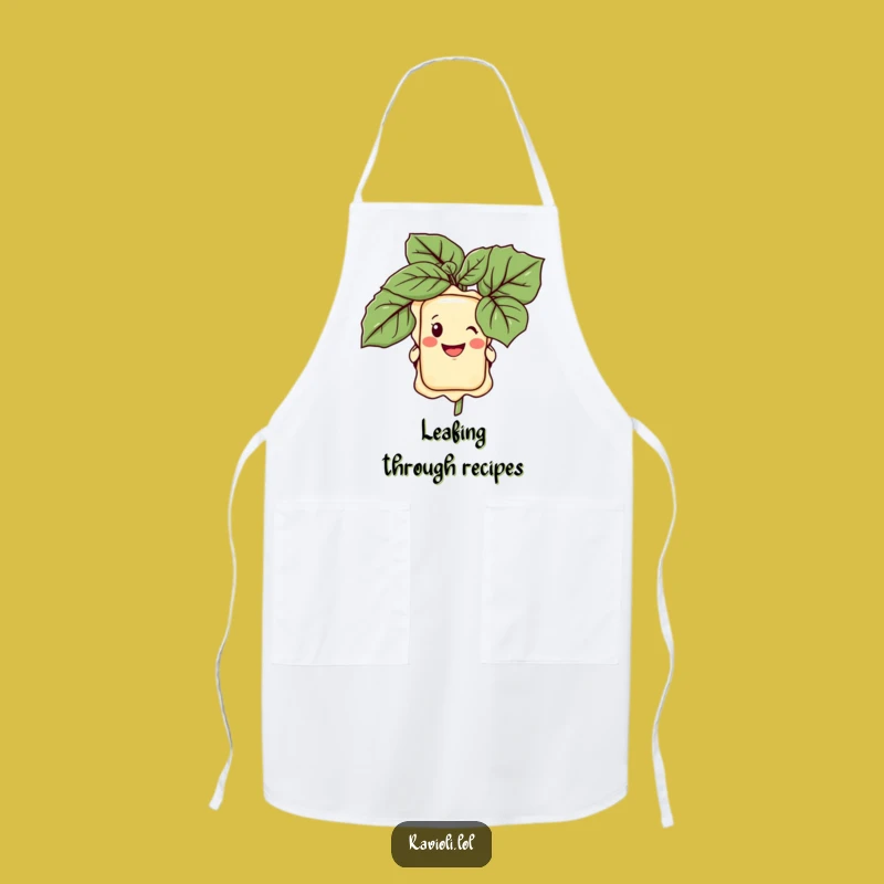 Funny Ravioli Basil Grin Apron - Kitchen Smock for Pasta Enthusiasts