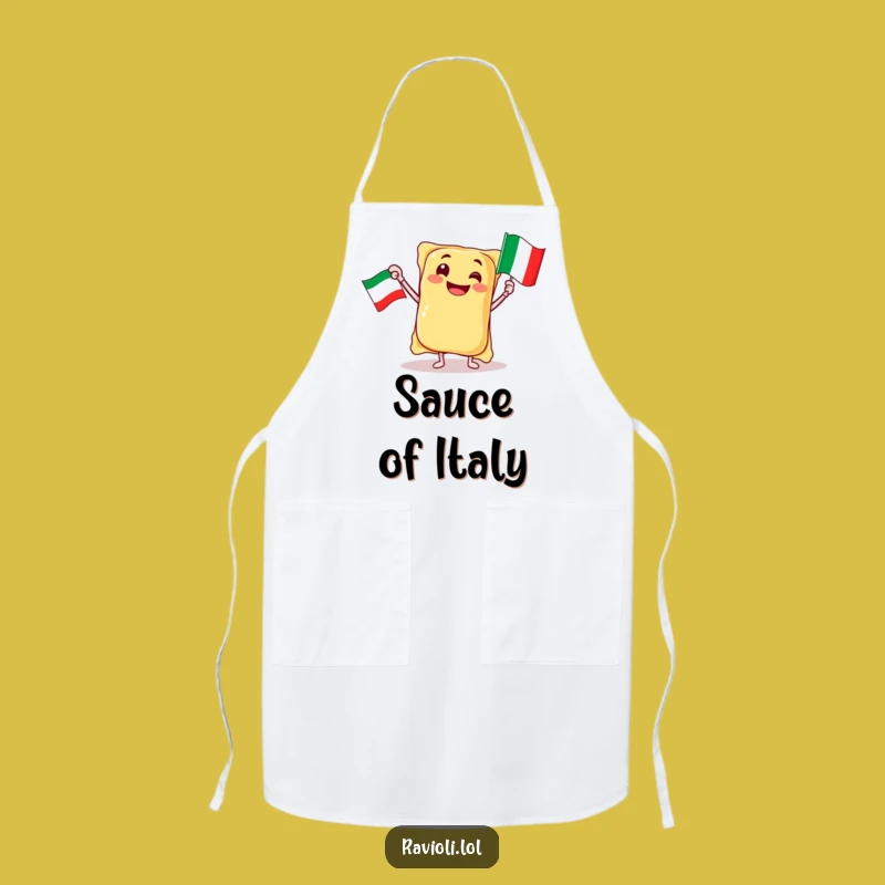 Funny Ravioli Italy Apron: Jubilant Flag Chef Apron, Perfect Gift