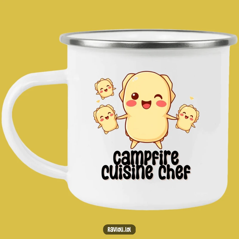Funny Ravioli Juggling Camping Mug - Pasta Adventure Fun!