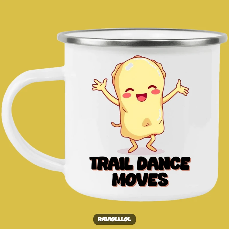 Funny Dancing Ravioli Camp Mug - Hilarious Pasta Moves Gift