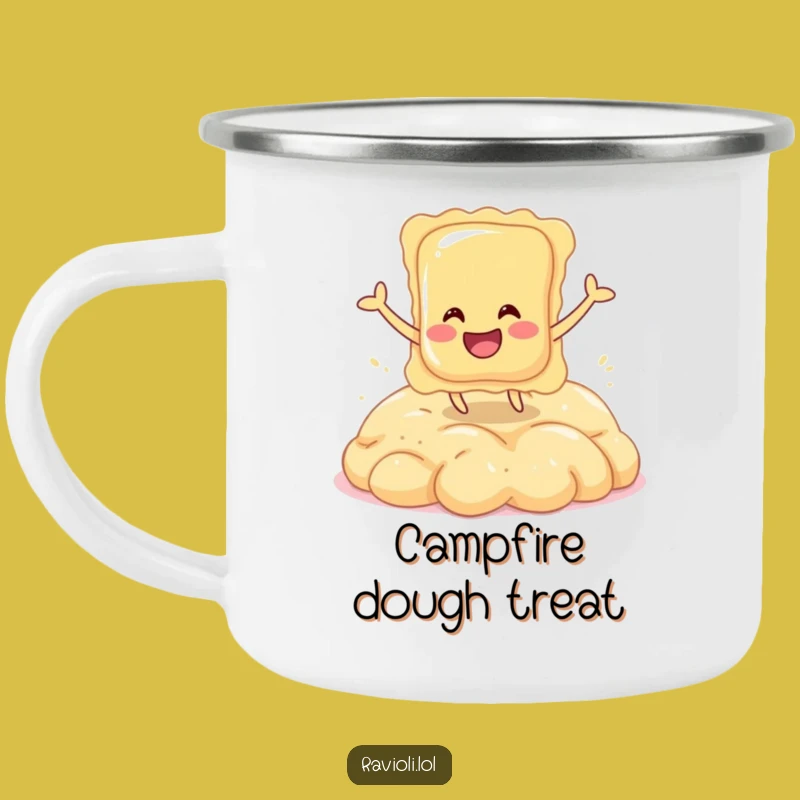 Funny Ravioli Dough Bounce Camping Mug: Italian Adventures
