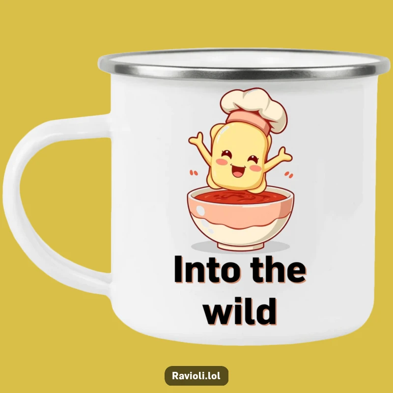 Funny Chef Ravioli Camping Mug: Adventure Fuel with This Deliciously Funny Gift