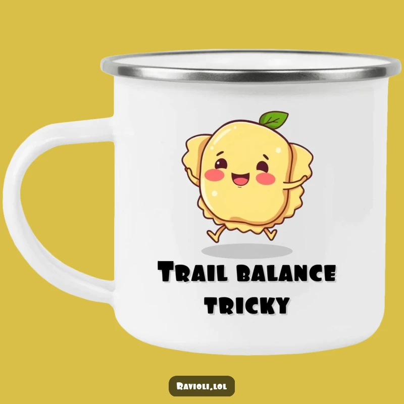 Funny Ravioli Camping Mug: Hilarious Tripping Pasta Buddy, Outdoor Gift