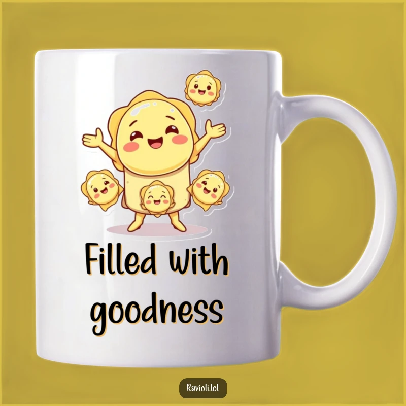 Funny Ravioli Juggling Mug: Pasta Palooza, Perfect Humorous Gift Idea