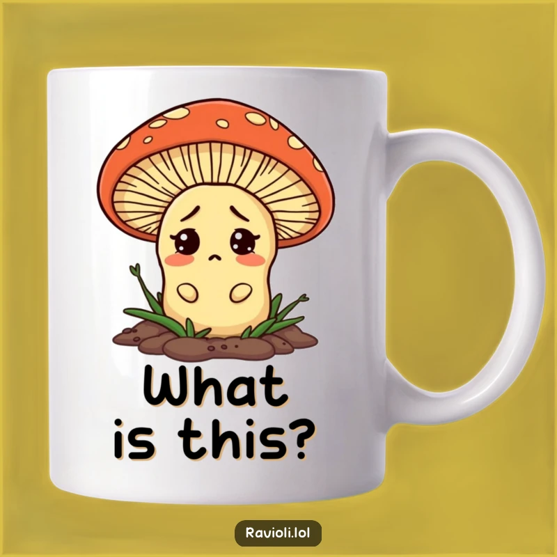 Funny Confused Ravioli Mushroom Mug: A Whimsical & Funny Gift for the Perplexed