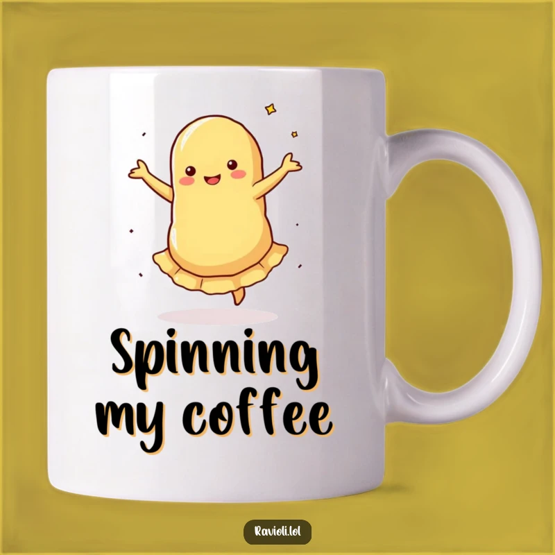 Funny Dancing Ravioli Mug: Pasta's Twirl of Joy, Perfect Funny Gift for Dancers