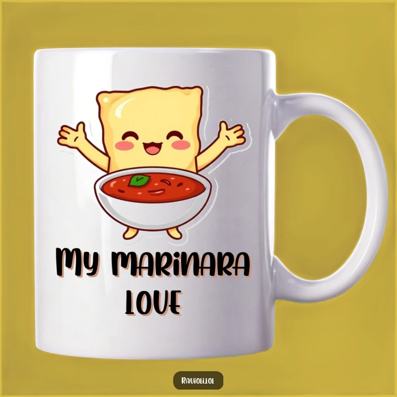 Funny Ravioli Marinara Hug Mug - Hilarious Italian Food Lover Gift
