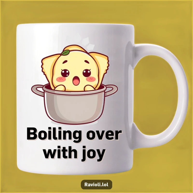 Funny Surprised Ravioli Pot Mug - Hilarious Foodie Gift Surprise