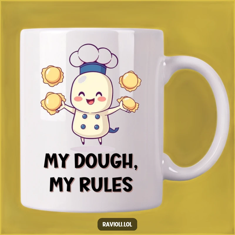 Funny Ravioli Chef Juggling Gift Mug - A Delightful Dishwasher Safe Present