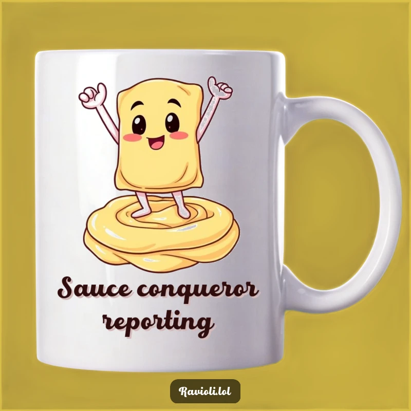 Funny Ravioli Victory Sauce Mug - Hilarious Italian Pasta Celebrate Gift