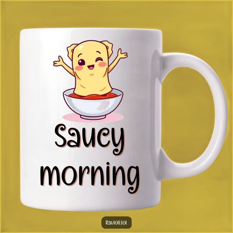 Funny Ravioli Sauce Dance Mug - Joyful Pasta Party Kitchen Gift