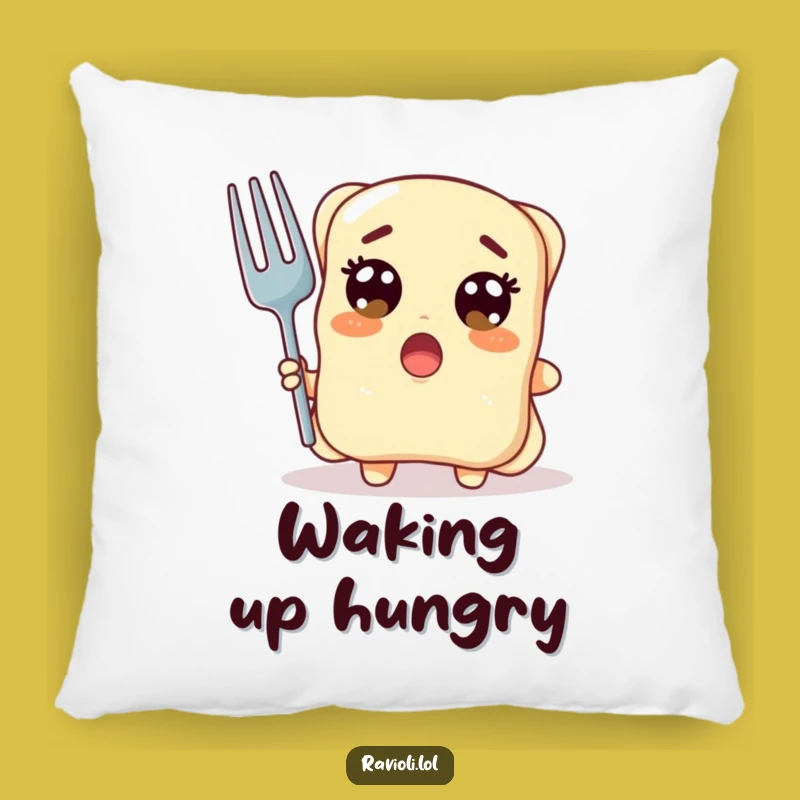 Cozy Funny Ravioli Pillow: Hilarious Surprise Fork, Comfort Gift