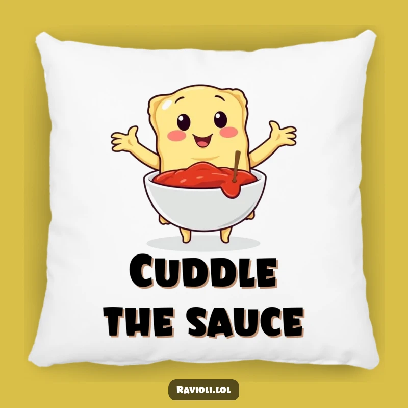 Funny Ravioli Marinara Hug Pillow - Cozy Italian Sauce Comfort Gift
