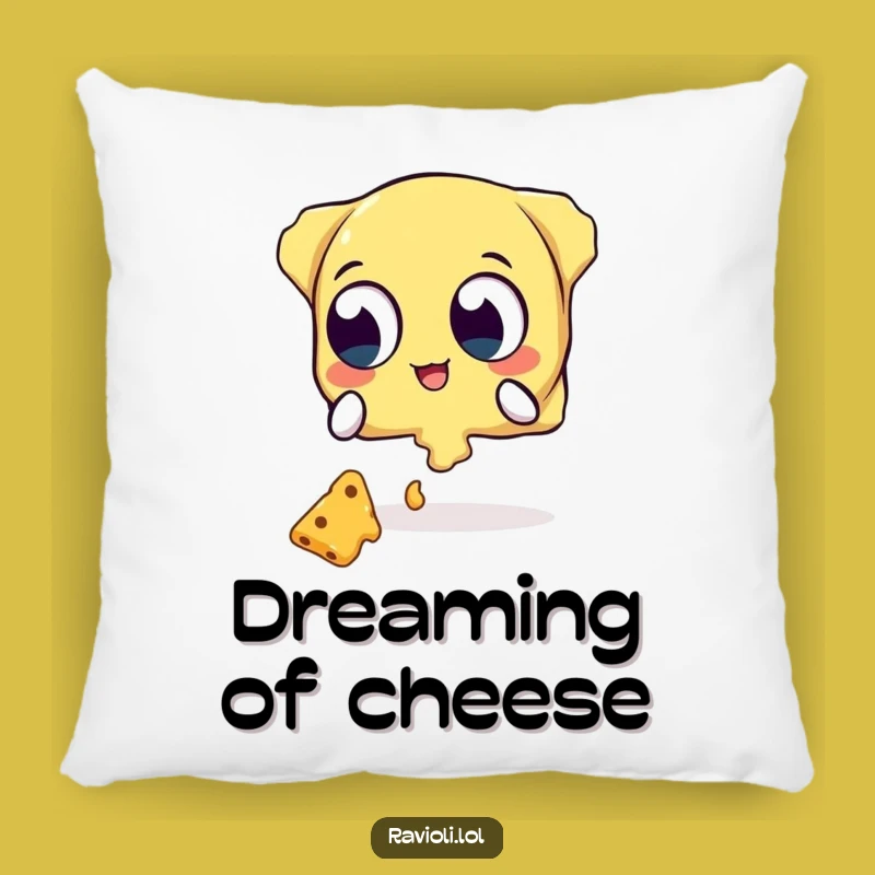 Funny Ravioli Cheese Catcher Pillow - Comfy & Comedic Pasta Decor Gift