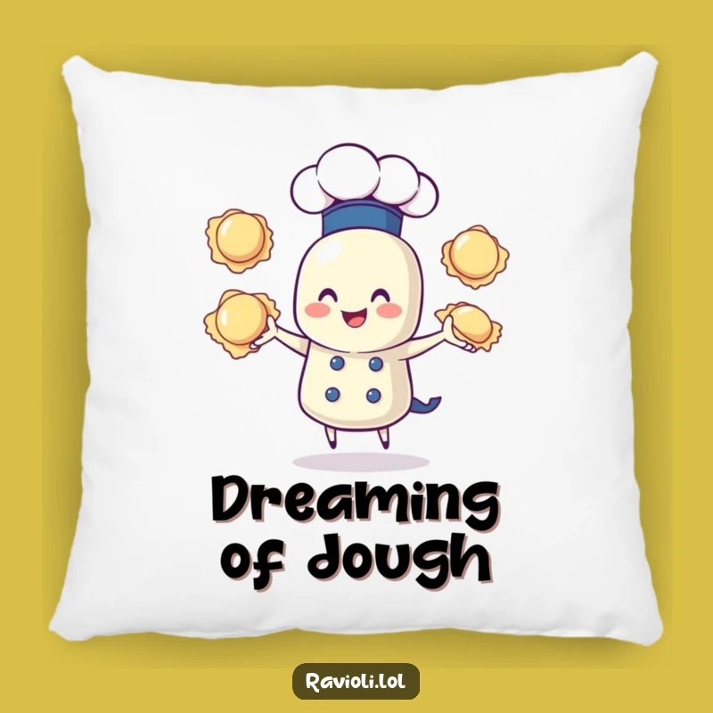 Funny Ravioli Chef Pillow: Juggling Comfort - Cozy & Humorous Accent Gift