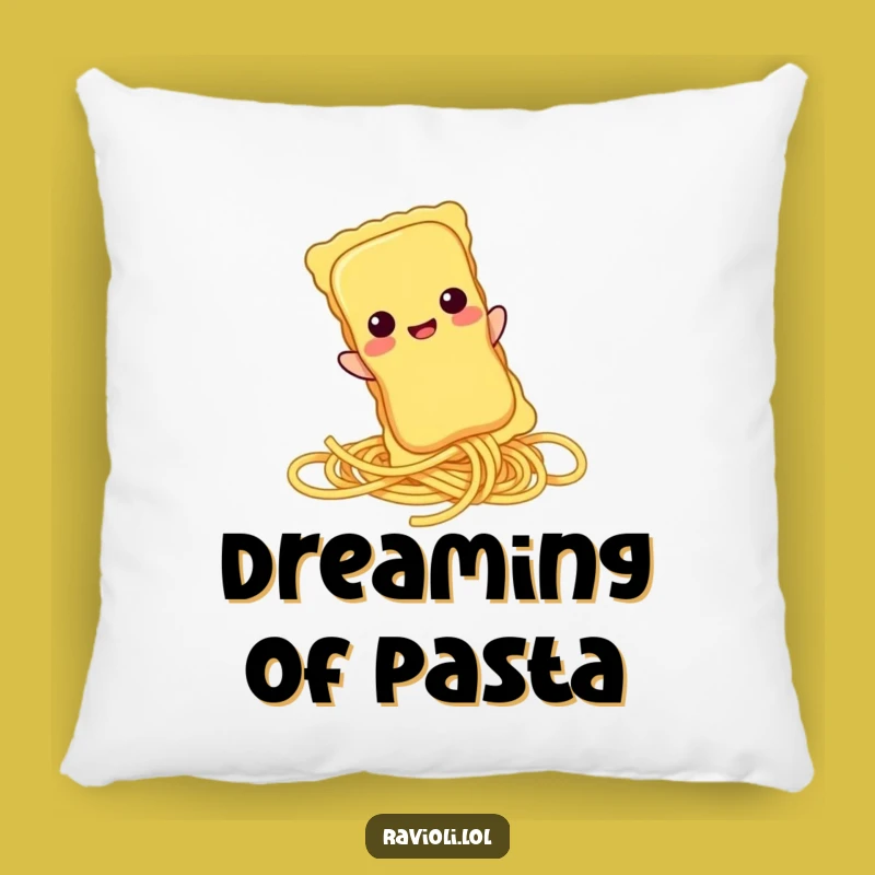 Funny Ravioli Spaghetti Slide Pillow - Cozy Comfort & Pasta Humor