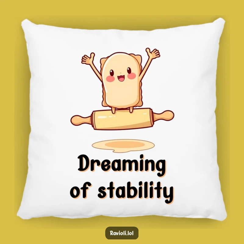 Cozy Funny Ravioli Pillow: Hilarious Rolling Pin Balance, Comfort Gift