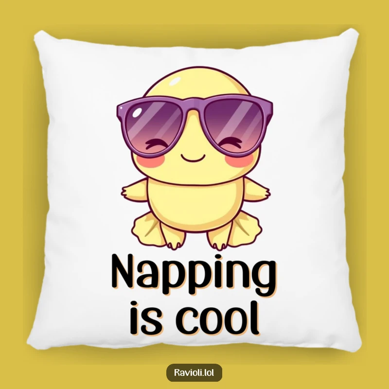 Funny Cool Ravioli Sunglasses Pillow - Winking Comfort Accent