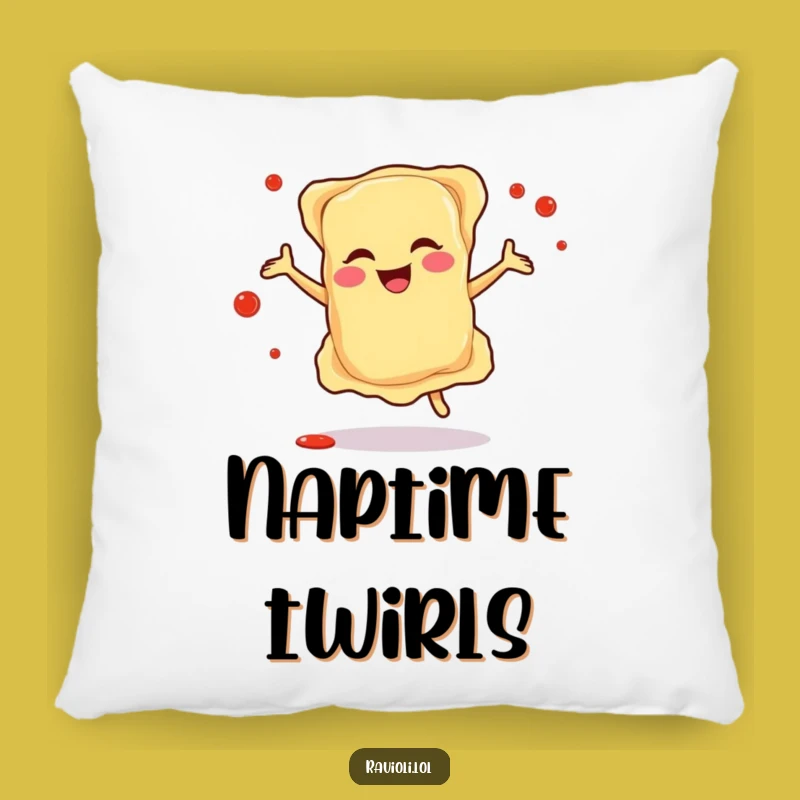 Funny Ravioli Happy Dance Pillow - Cozy Italian Joy Gift