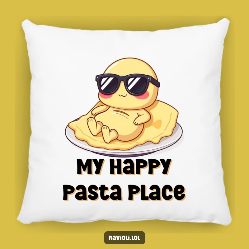 Funny Ravioli Lounging Pillow: Cozy Italian Food Character Decor