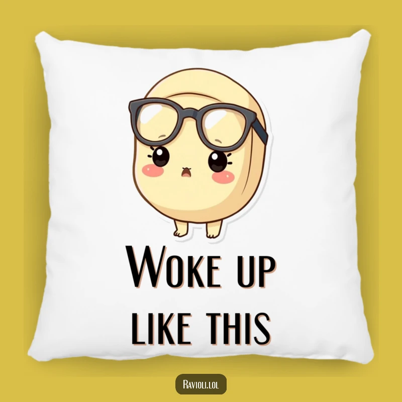 Funny Surprised Ravioli Pillow - Cozy Big Glasses Accent!