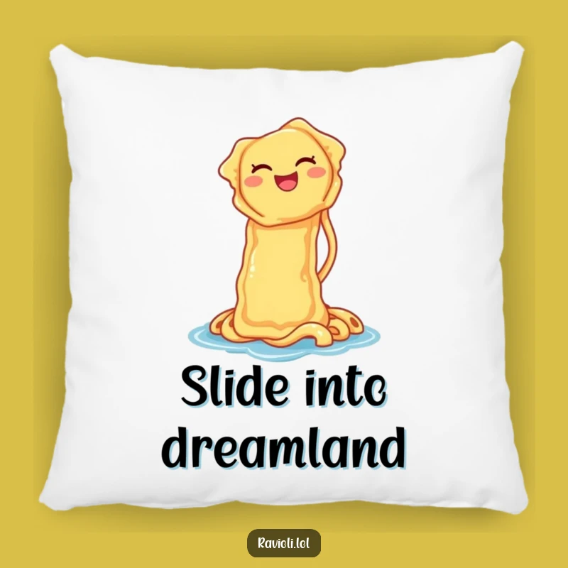 Funny Ravioli Waterslide Pillow: Cozy Comfort with a Splash of Laughter