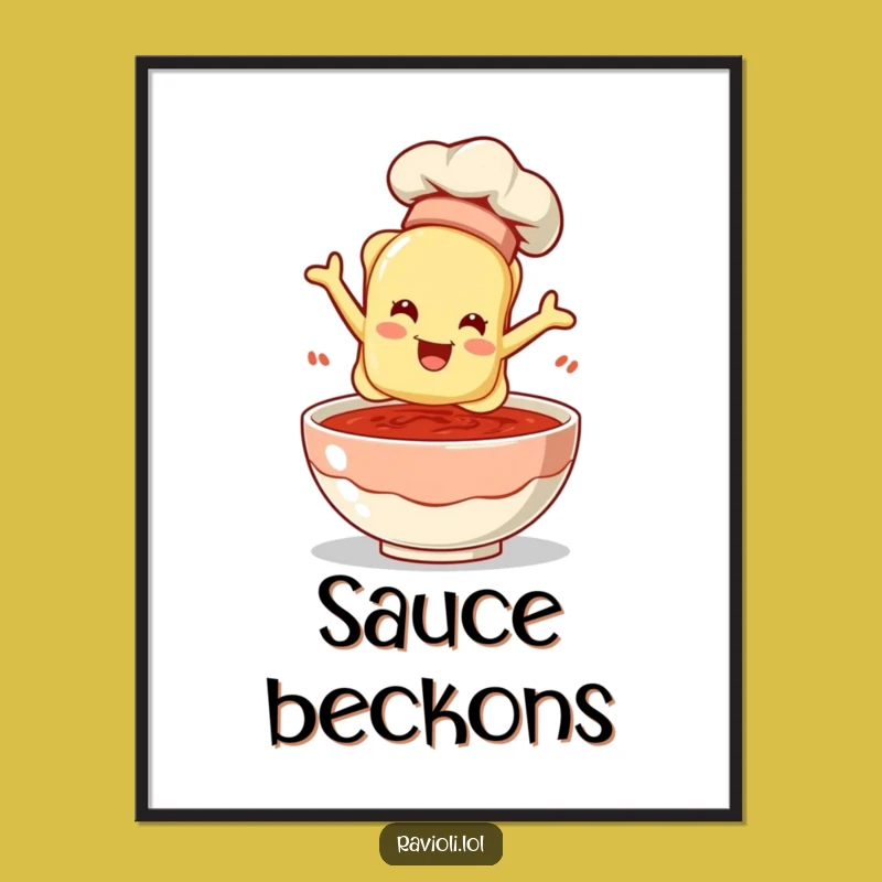 Funny Chef Ravioli Digital Art: Instant Download Fun & Hilarious Funny Gift!