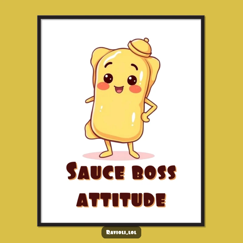 Funny Confident Ravioli Digital Art: Instant Download for Bold Decor