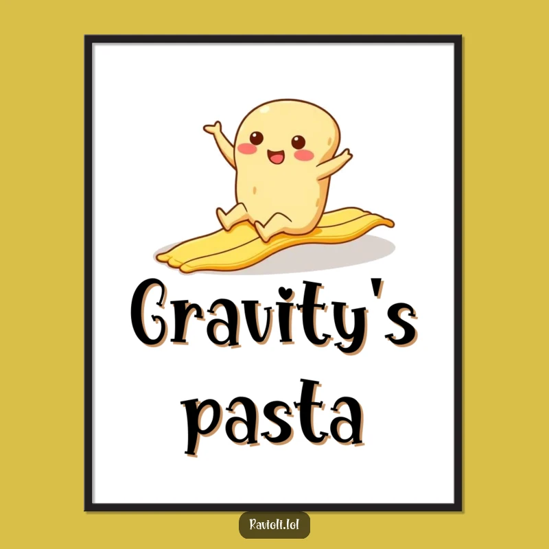 Funny Ravioli Banana Slip Digital Art: Instant Hilarious Cartoon Download Gift