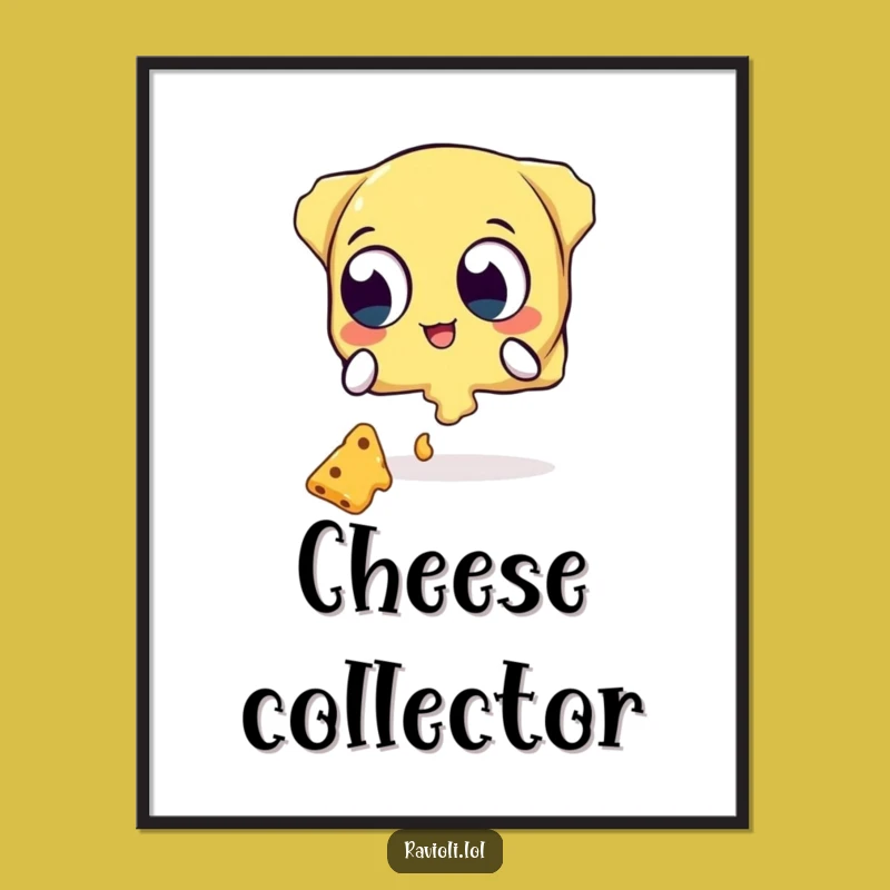 Funny Ravioli Cheese Catcher Digital Art - Instant Wide-Eyed Print Gift