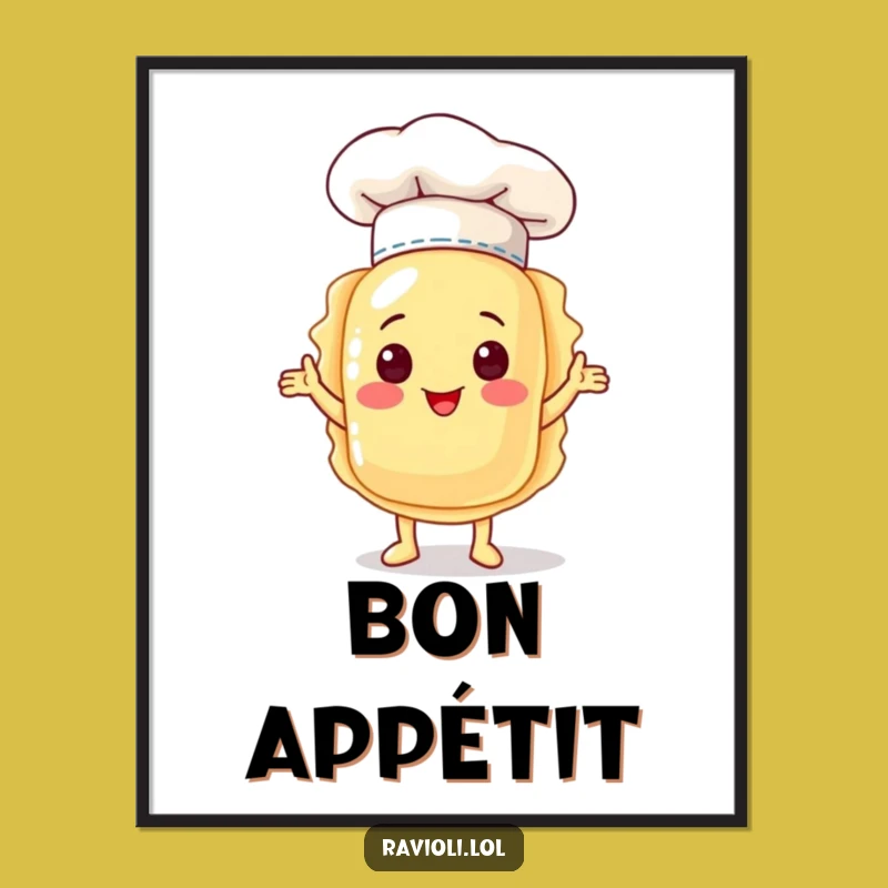 Funny Ravioli Chef Hat Digital Art - Instant Culinary Charm Gift