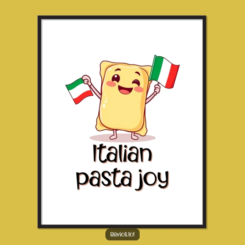 Funny Ravioli Italy Digital Art: Instant Download Jubilant Print, Gift
