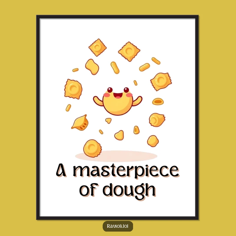 Funny Ravioli Juggling Digital Art - Instant Hilarious Italian Decor Download