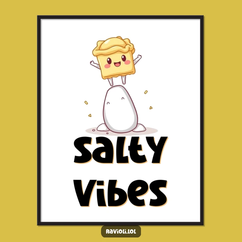 Funny Ravioli Salt Shaker Digital Art - Printable Whimsy for Your Walls