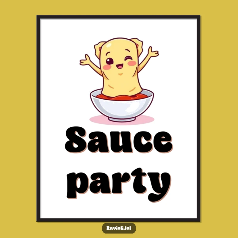 Funny Ravioli Sauce Dance Digital Art - Instant Party Decor Gift