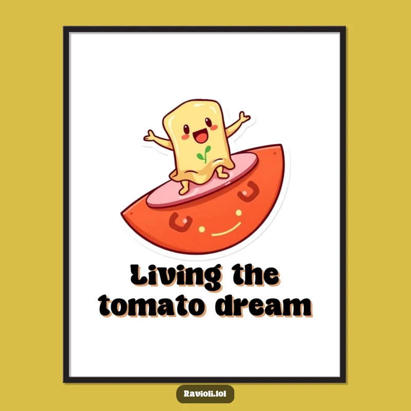 Funny Ravioli Surf Digital Print: Instant Hilarious Wall Art for Beach Lovers