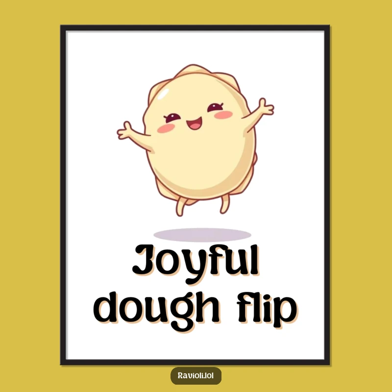 Funny Ravioli Cartwheel Digital Art: Frame Your Joyful Pasta Moments