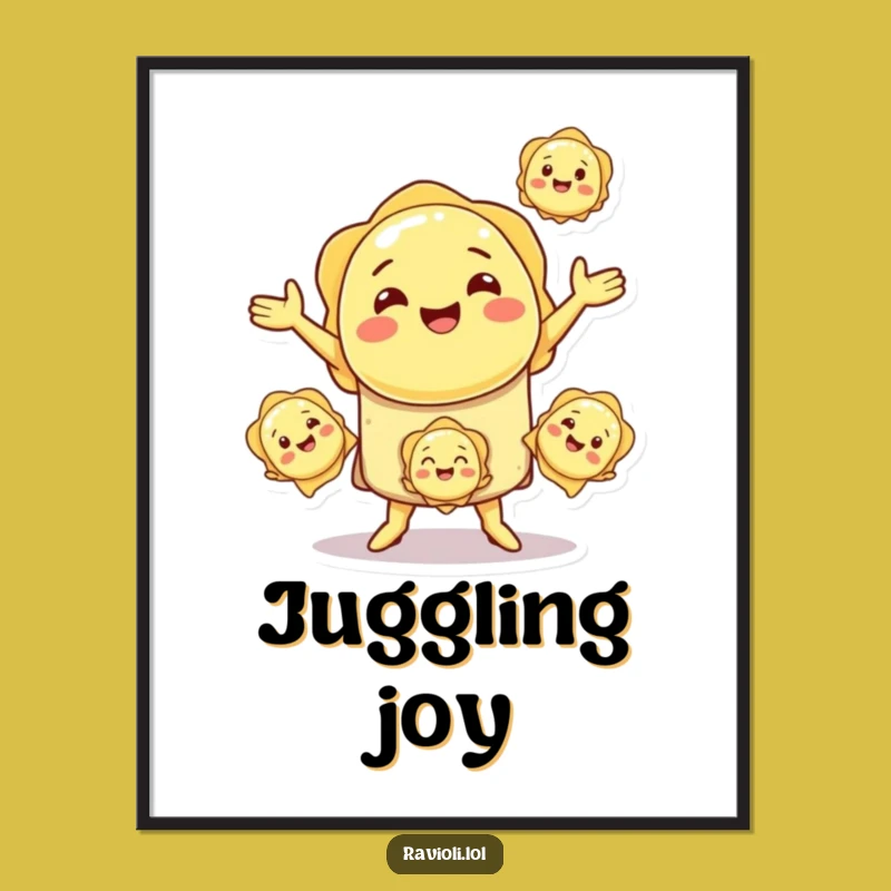 Funny Ravioli Juggling Digital Art: Instant Foodie Fun, Perfect Humorous Decor