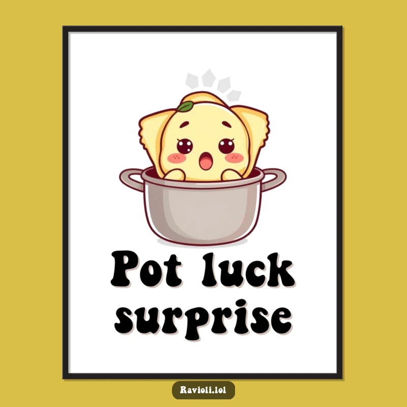 Funny Surprised Ravioli Pot Digital Art - Instant Kitchen Humor