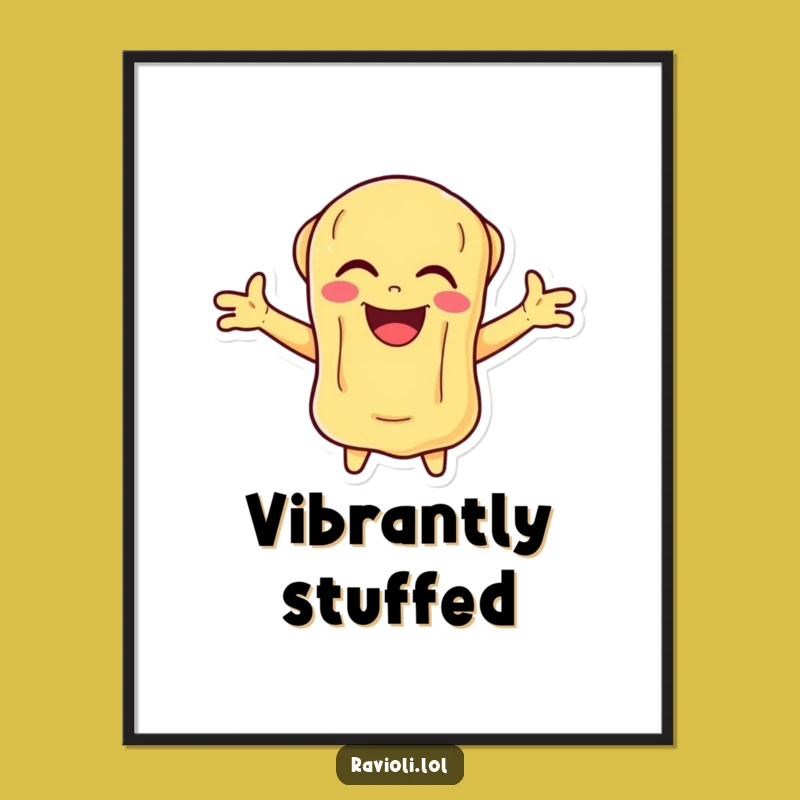 Vibrant Funny Ravioli Laughing Print, Joyful Character Art, Instant Decor Gift