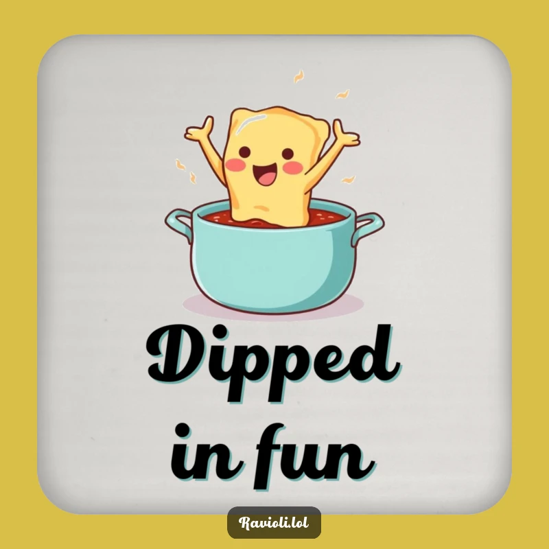 Funny Ravioli Sauce Coaster - Protect Surfaces with Italian Humor