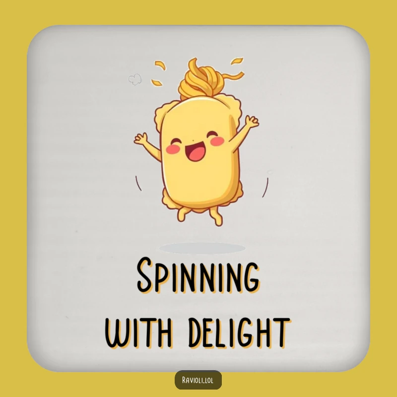 Funny Cartwheeling Ravioli Coaster - Protect Surfaces Joyful Fun!