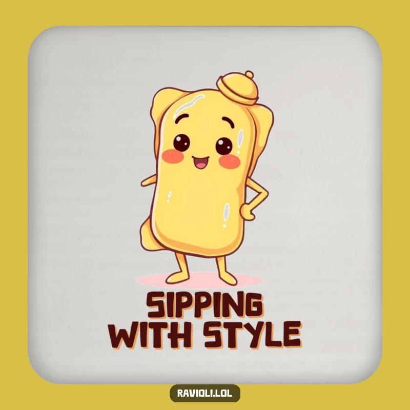 Funny Confident Ravioli Coaster: Protect Surfaces with Italian Sass