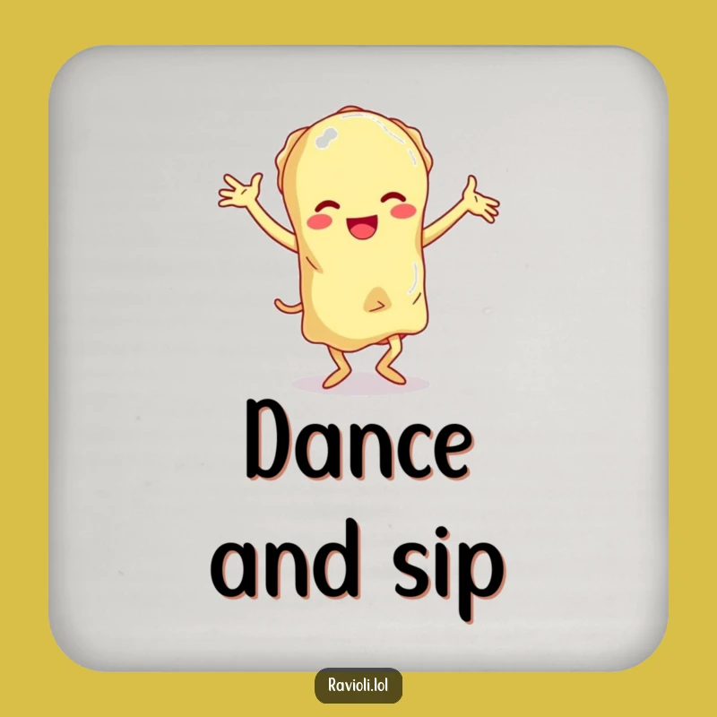 Funny Dancing Ravioli Coaster - Protect Surfaces with Humor